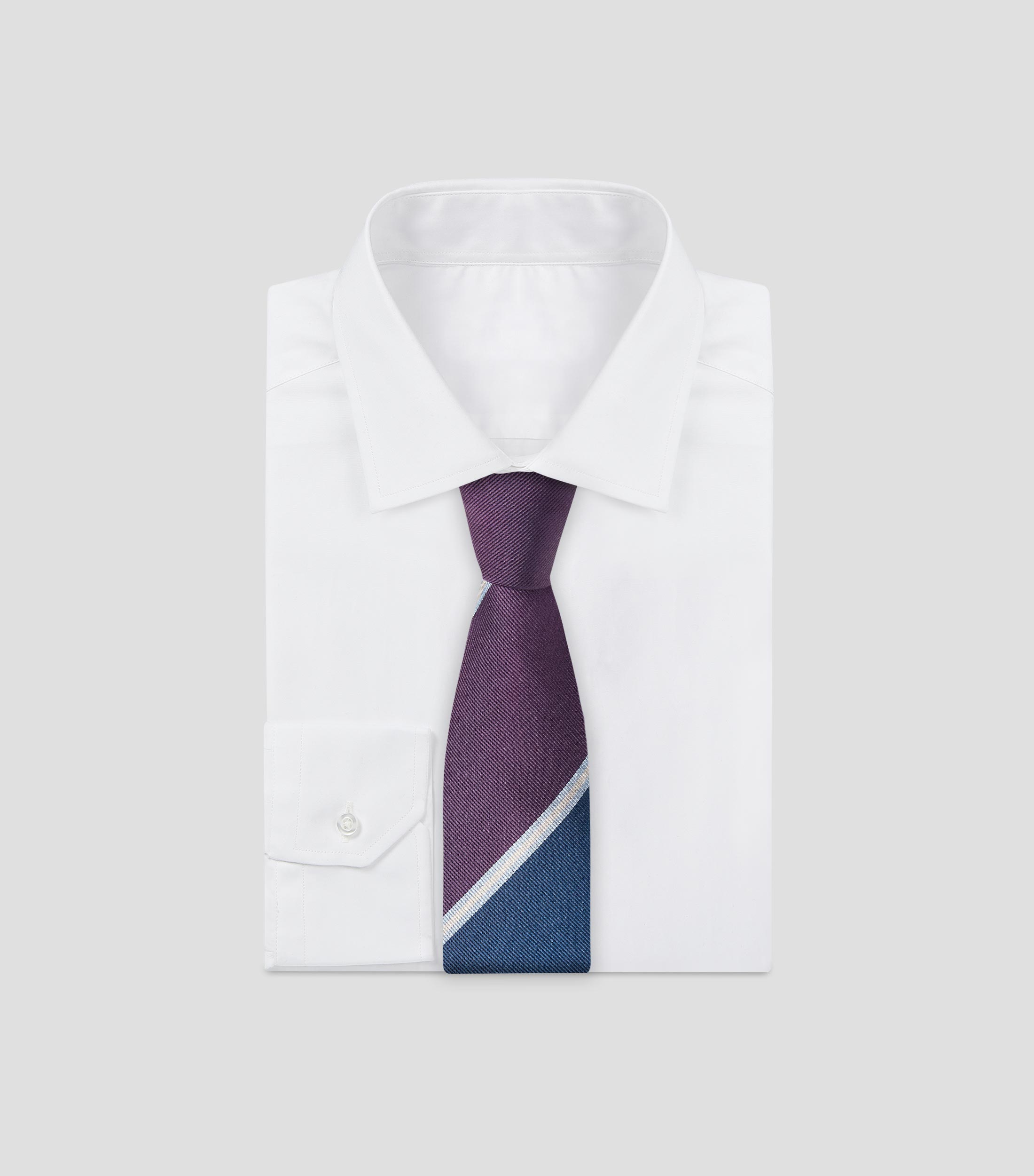 Corbata ancha en seda con rayas